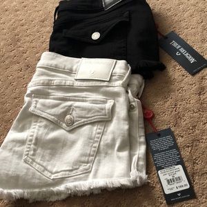 Lot of 2 TRUE RELIGION cutoff shorts